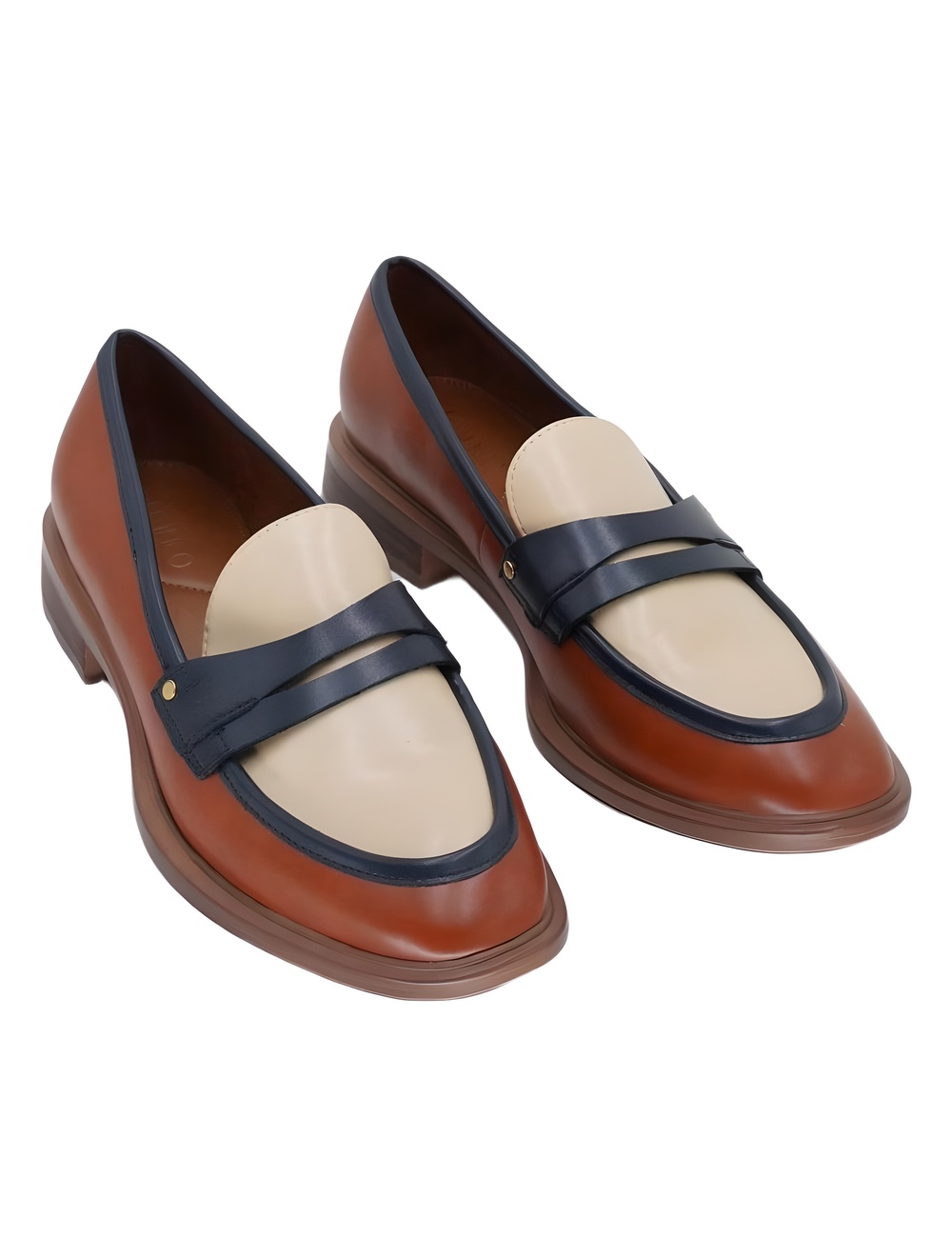 Franco Sarto Edith Almond Toe Penny Loafers Multi-Color Biscuit Size 9.5M